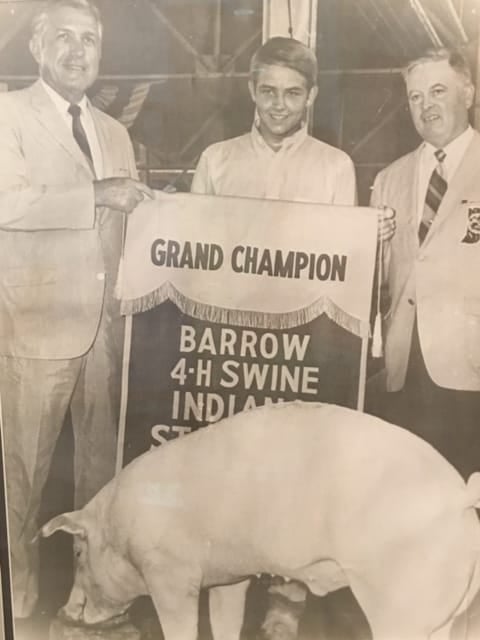 Robert A. Schembs with 4-H Grand Champion, Barrow Swine, Indiana